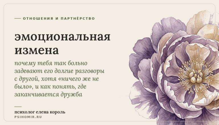 эмоциональная измена: почему переписка мужа ранит не меньше физической и как пережить это, не разрушая себя